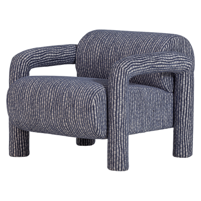 Lenny fauteuil met dessin grijsblauw