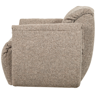 Baggy draaifauteuil geweven stof warmgrijs melange