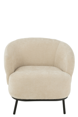 Loungestoel Mars populierenhout/schuim Beige 