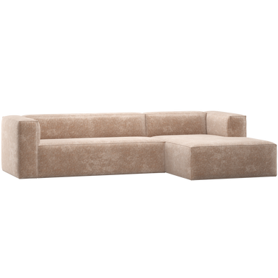 Bean hoekbank rechts chenille velvet taupe