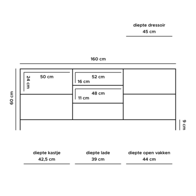 TV Dressoir Luuk Naturel 160cm