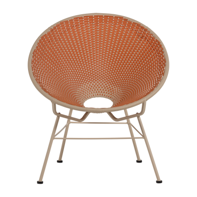 Kazoun tuin loungestoel wicker oranje