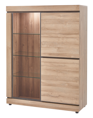 Wandkast Talenso - Met vitrine en verlichting