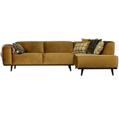 Statement hoekbank rechts chenille velvet terra