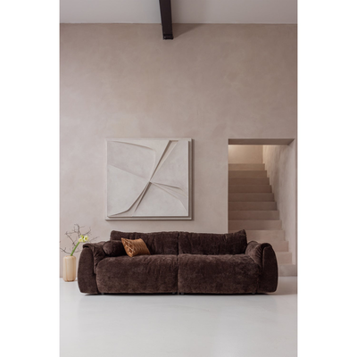 Baggy 2-zits bank 3d chenille middenbruin