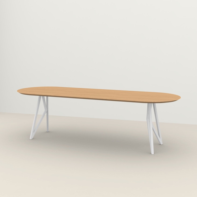 Studio HENK tafel Butterfly Plat ovaal - wit frame, hardwax light 3041