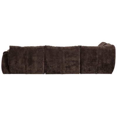 Baggy hoekbank links geweven chenille bruin