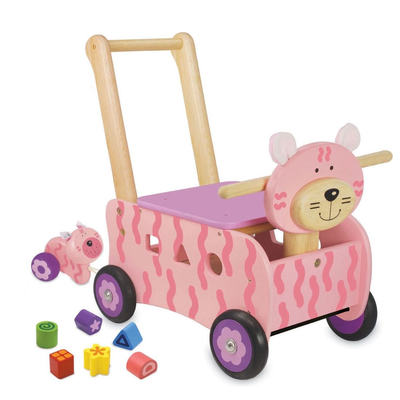 I’M Toy duwwagen met trekfiguurKonijn , Tijger Poes
