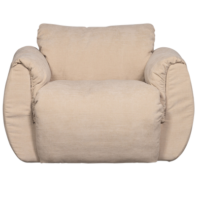 Baggy draaifauteuil geweven stof warmgrijs melange