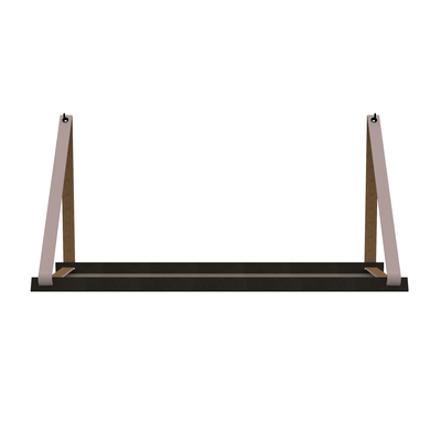 Stalen wandplank 98x20cm - incl. leren plankdragers