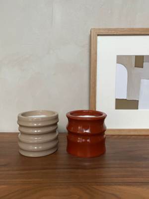 Kaars Shape 01.02 Candle &amp; Happy lid Terra