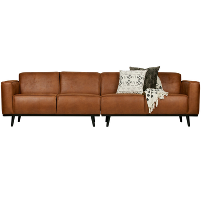 Statement 4-zits bank 280 cm chenille velvet perzikroze