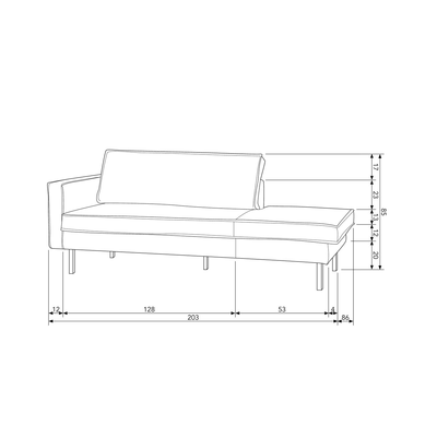 Rodeo daybed links structure velvet brass