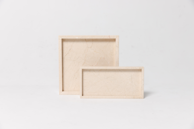 Marmer dienblad 30x30cm - beige