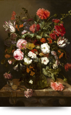 Bloemstillevens uit het Mauritshuis en rijksmuseum - Canvas schilderij