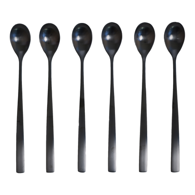 Lepel latte Noma zwart - set van 6