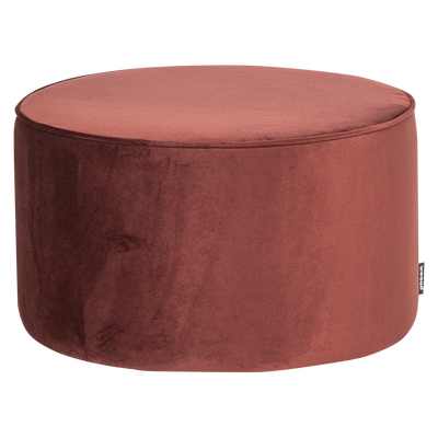 Sara poef laag 36xo60 cm velvet bordeauxrood [fsc]