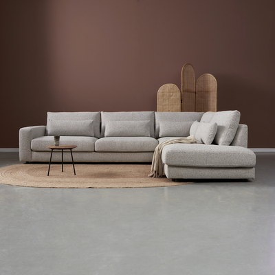 Hoekbank Lusaro Lichtgrijs Ottoman