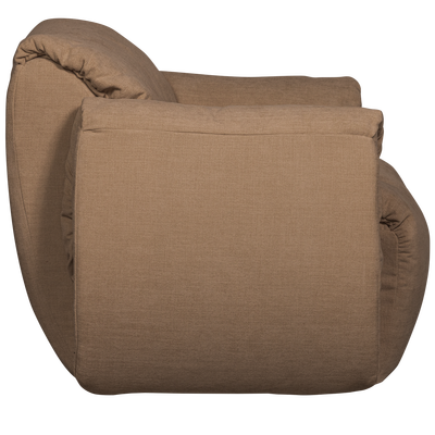 Baggy draaifauteuil geweven stof warmgrijs melange