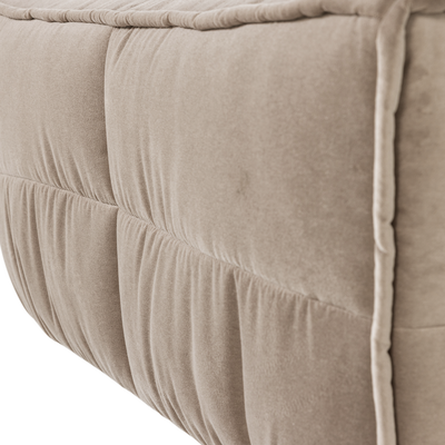 Cluster hocker velvet warm taupe