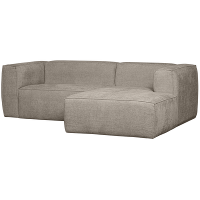 Bean chaise longue bank rechts chenille velvet taupe