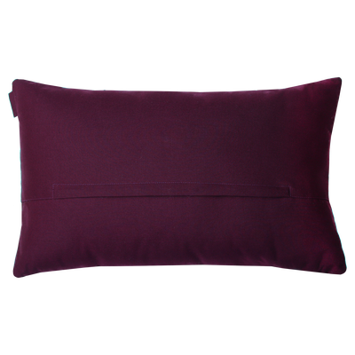 Kussen flower aubergine goud