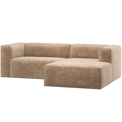Bean chaise longue bank rechts chenille velvet taupe