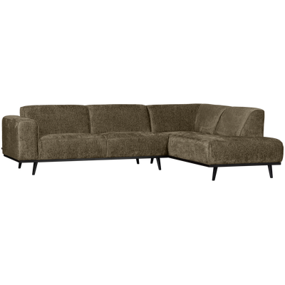 Statement hoekbank rechts chenille velvet terra