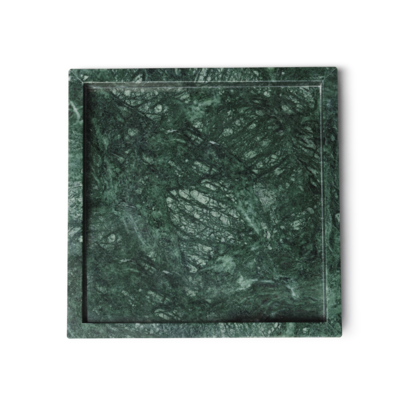 Marmer dienblad 30x30cm - groen