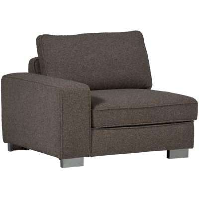 Lazy 1-zits element met arm links boucle antraciet