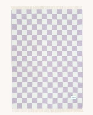 Maison Deux Checkerboard Blanket - Lilac / White