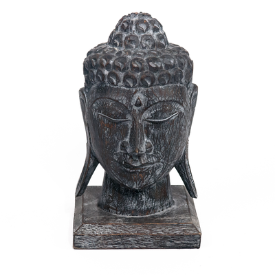 Houten beeld Buddha hoofd