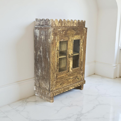 Onderkast glas geel/wit uniek