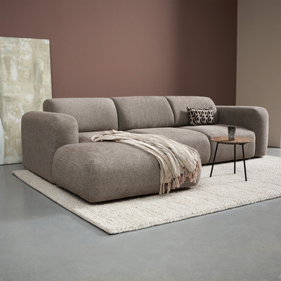 Riva Hoekbank Bruin, Chaise Longue