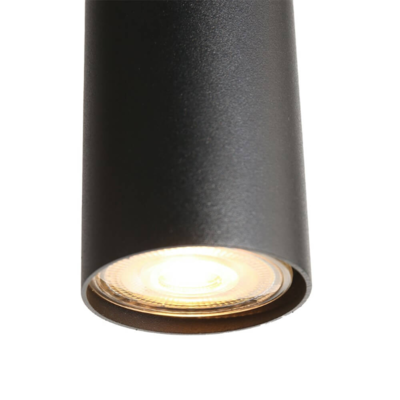 Hanglamp Gijs 9-Lichts - Zwart/Smoke