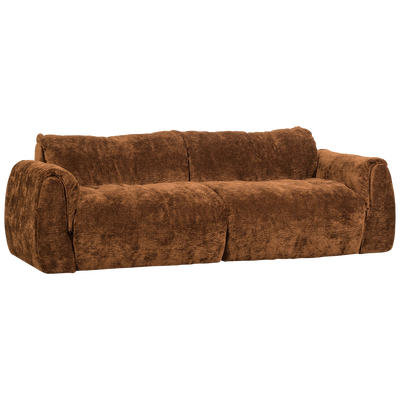 Baggy 2-zits bank 3d chenille middenbruin