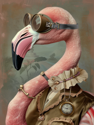 Canvas schilderij van een flamingo 100x150 cm