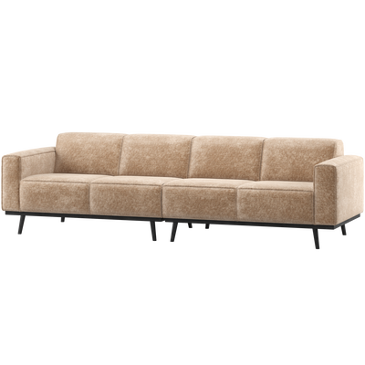 Statement 4-zits bank 280 cm chenille velvet perzikroze