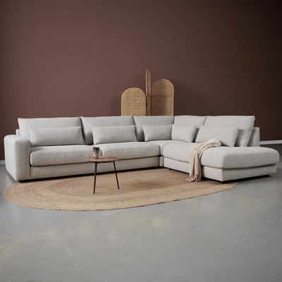 Hoekbank Lusaro Lichtgrijs Ottoman