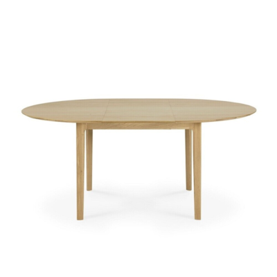 Ethnicraft - Tafel bok rond - uitschuifbaar - eiken/zwart eiken