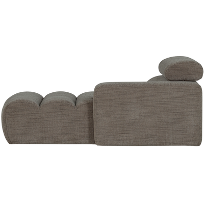Novi chaise longue element arm rechts boucle karamelbruin