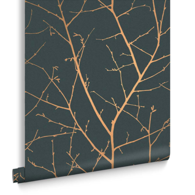 Graham &amp; Brown vliesbehang boreas teal / copper