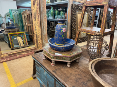 Schaal hout blauw uniek