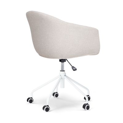 Nout-Otis bureaustoel wit onderstel - Gestoffeerde zitting met armleuningen