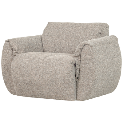 Baggy draaifauteuil geweven stof warmgrijs melange