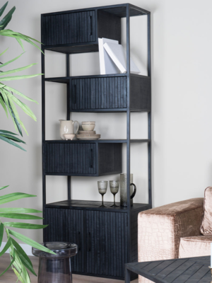 Kast Loek – zwart mangohout