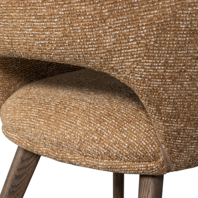 Murat eetkamerstoel taupe met houten poot naturel