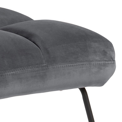 Zaragoza Fauteuil Fluweel - Donkergrijs met zwarte poten