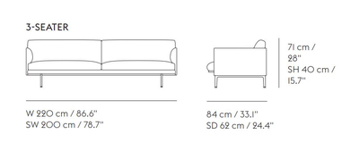 Muuto 3-zitsbank Outline