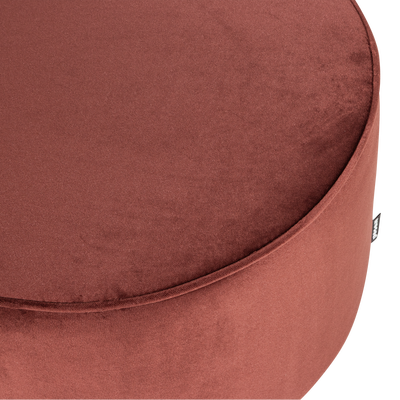 Sara poef laag 36xo60 cm velvet bordeauxrood [fsc]